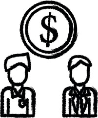 Aufkleber - Corporate and business, funds, investment,, team teamwork vector icon in grunge style