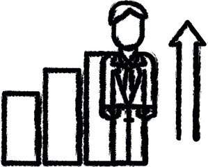 Aufkleber - Corporate and business, growth vector icon in grunge style