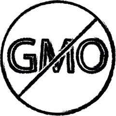 Aufkleber - No GMO outline vector icon in grunge style