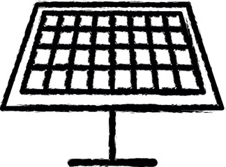 Aufkleber - Solar panel outline vector icon in grunge style