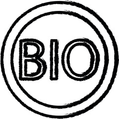 Aufkleber - BIO outline vector icon in grunge style