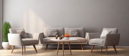 Poster - Cozy living space with seating arrangement copy space image