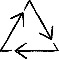 Poster - Recycling outline vector icon in grunge style
