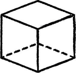 Poster - Geometric shapes, cube vector icon in grunge style