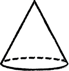 Poster - Geometric shapes, cone vector icon in grunge style