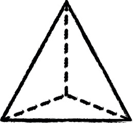 Aufkleber - Geometric shapes, tetrahedron vector icon in grunge style