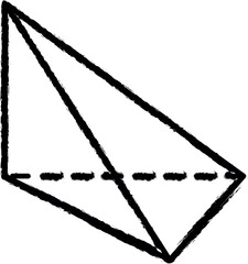 Poster - Geometric shapes, pyramid vector icon in grunge style