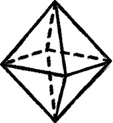 Poster - Geometric shapes, octahedron vector icon in grunge style