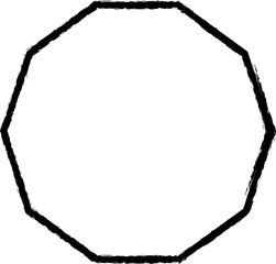 Poster - Geometric shapes, decagon vector icon in grunge style