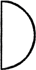 Poster - Geometric shapes, half circle vector icon in grunge style