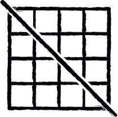 Aufkleber - Grid off sign vector icon in grunge style