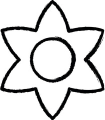 Aufkleber - Flower sign vector icon in grunge style