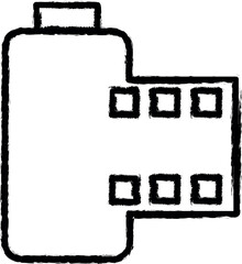 Aufkleber - Camera roll sign vector icon in grunge style