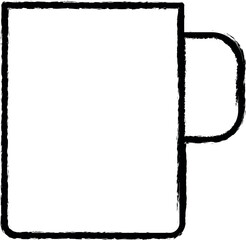 Poster - Cup simple line vector icon in grunge style
