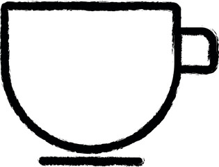 Poster - a cup simple line vector icon in grunge style