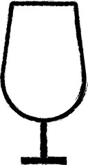 Poster - a wineglass simple line vector icon in grunge style