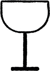 Aufkleber - wineglass simple line vector icon in grunge style