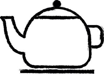 Aufkleber - teapot for welding simple line vector icon in grunge style