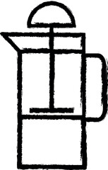 Poster - press the kettle simple line vector icon in grunge style