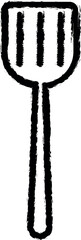 Aufkleber - kitchen spatula simple line vector icon in grunge style