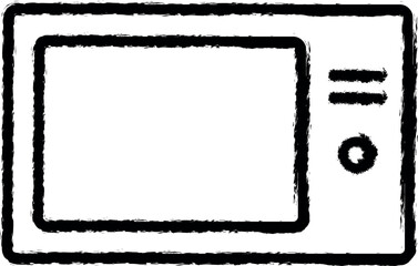 Poster - microwave simple line vector icon in grunge style