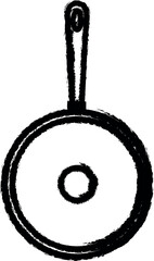 Aufkleber - frying pan simple line vector icon in grunge style