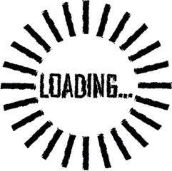 Aufkleber - loading the sun rays vector icon in grunge style