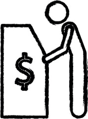 Poster - atm sign vector icon in grunge style