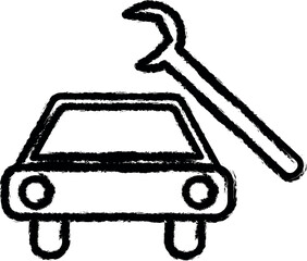 Poster - car repair sign vector icon in grunge style