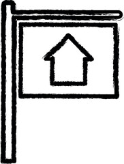 Aufkleber - real estate agency sign vector icon in grunge style