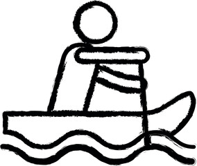 Poster - rafting sign vector icon in grunge style