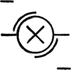 Aufkleber - disconnect, networking vector icon in grunge style