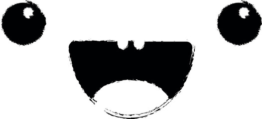 Aufkleber - show teeth face vector icon in grunge style