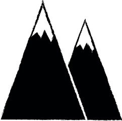 Poster - the mountains vector icon in grunge style