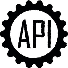 Aufkleber - API setup vector icon in grunge style