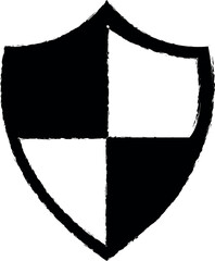 Aufkleber - protection shield vector icon in grunge style