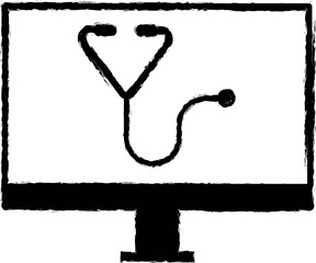 Aufkleber - computer treatment vector icon in grunge style