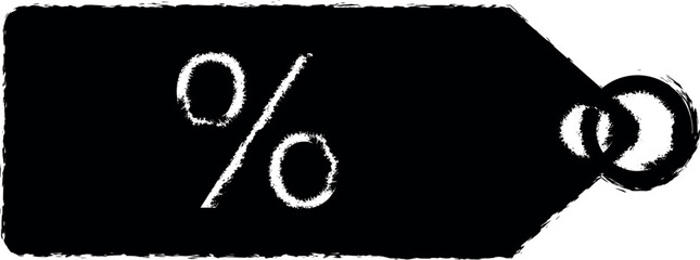 Leinwandbilder - percentage tag vector icon in grunge style