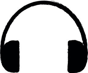 Aufkleber - headphones vector icon in grunge style