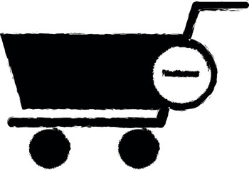Aufkleber - remove the trolley vector icon in grunge style