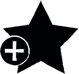 Aufkleber - plus star vector icon in grunge style