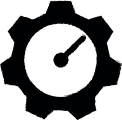 Poster - time mechanism vector icon in grunge style