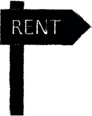 Aufkleber - rental sign vector icon in grunge style
