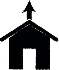 Aufkleber - garage with arrow vector icon in grunge style