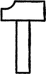 Aufkleber - hammer vector icon in grunge style