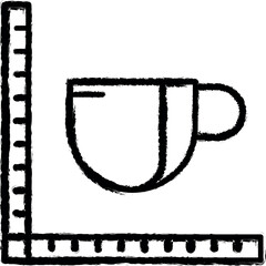 Aufkleber - 3D printing, ruler vector icon in grunge style