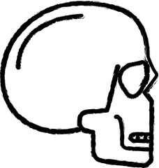 Poster - skull, head vector icon in grunge style