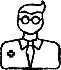 Poster - doctor, man vector icon in grunge style