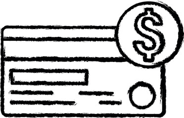 Poster - Bank, card, dollar vector icon in grunge style