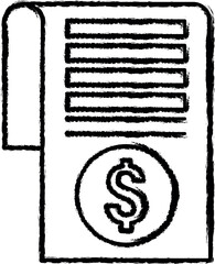 Poster - Page, report, dollar vector icon in grunge style